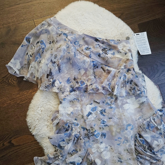 Mikael Aghal x Revolve Fairycore Ruffled One Shoulder Floral Maxi Dress - Picture 4 of 11